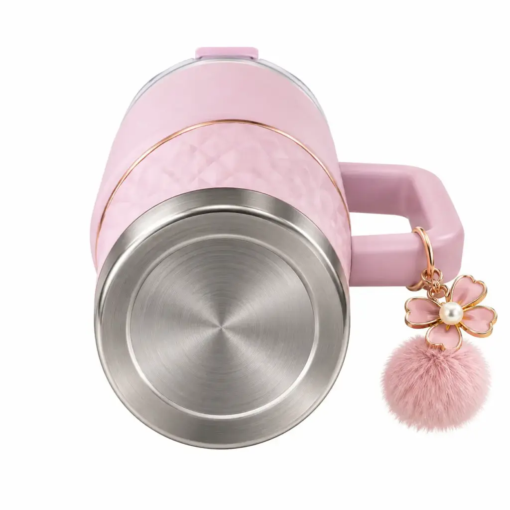 kezvo pink insulated tumbler floral charm3